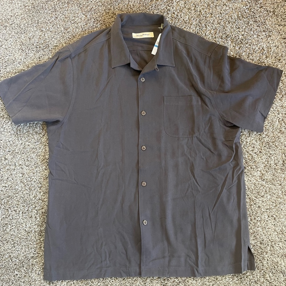 NWT Tommy Bahama Camp Brown Button Down Shirt | Size XL